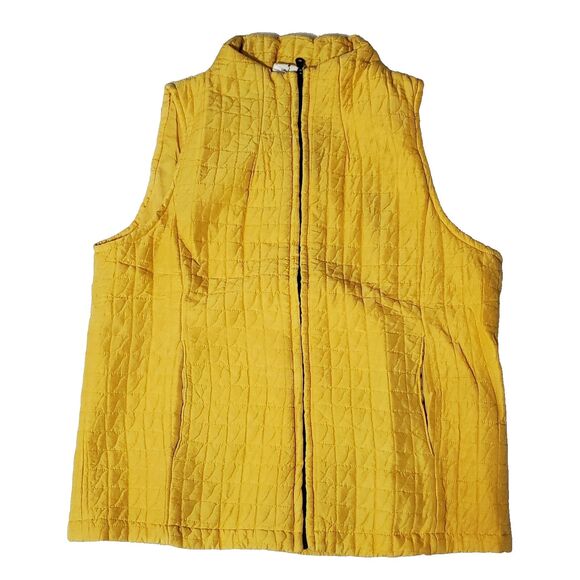 Kiko Comfort Jacket Women’s Large Full Zip Vest Yellow Casual Ladies #236